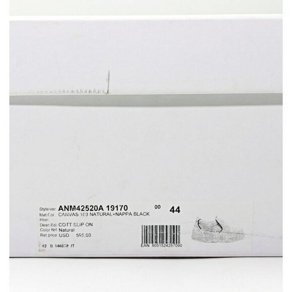 JW Anderson Men\'s Slip-Ons Natural Canvas Sneakers Size 44 (MSRP $595)